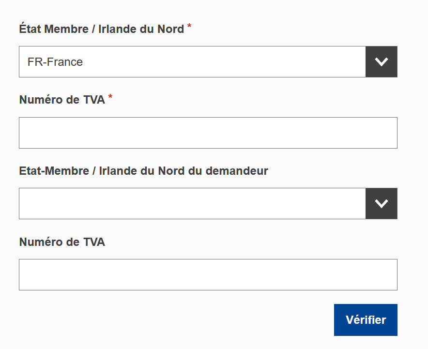 Vérification d’un numéro de TVA sur le système VIES