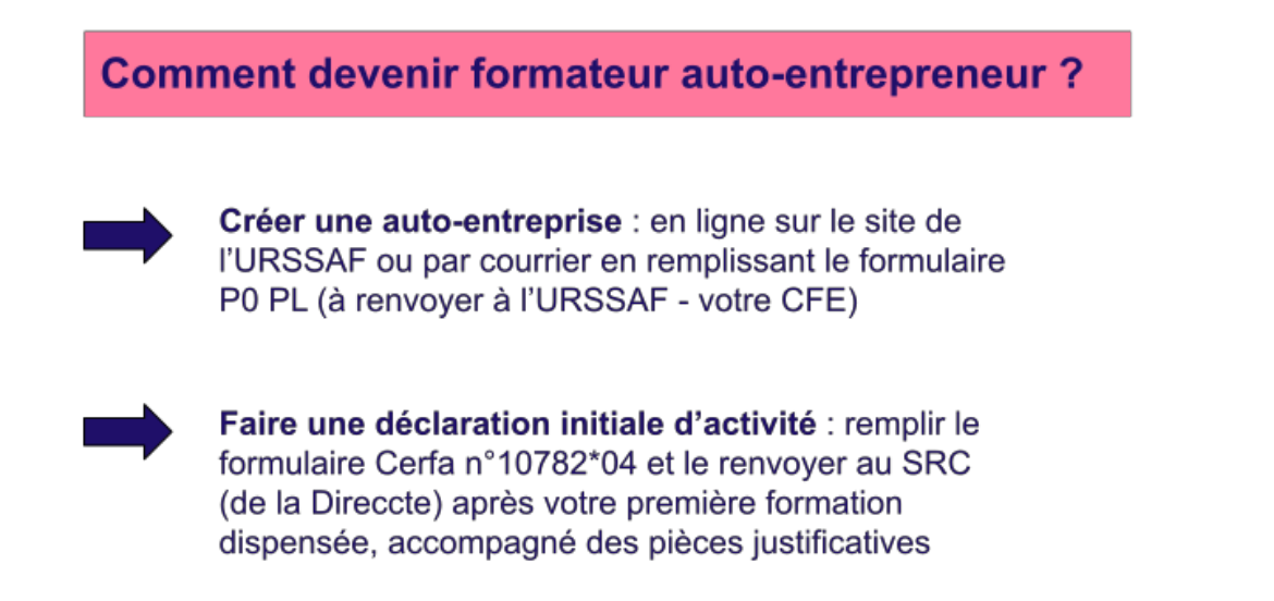 Points clés pour devenir formateur auto entrepreneur