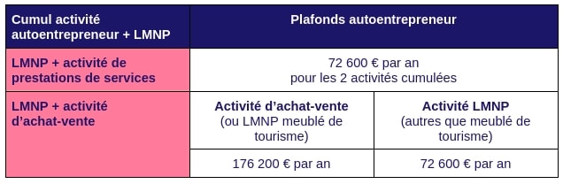 Plafonds lmnp autoentreprise