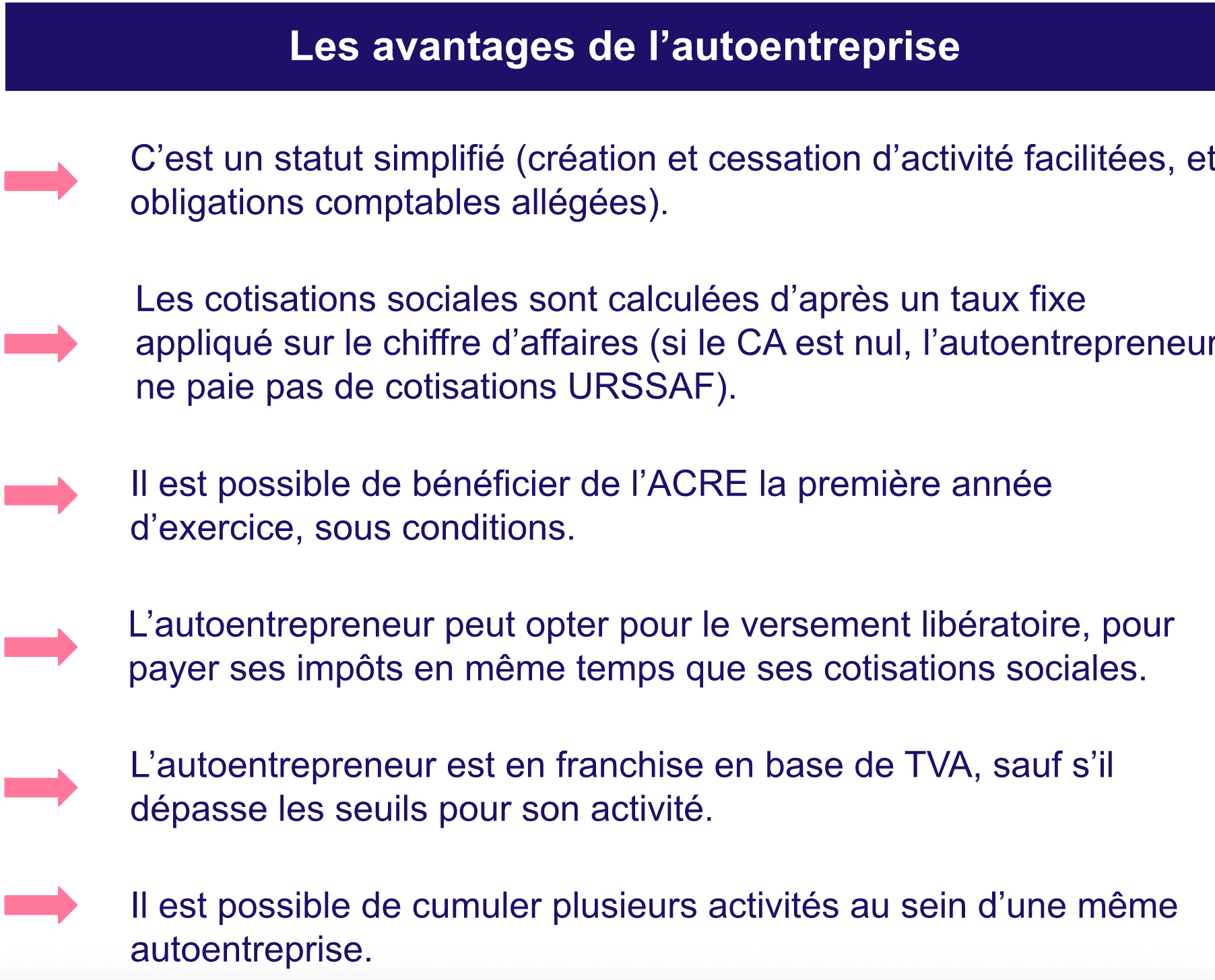 Avantages de l’autoentreprise