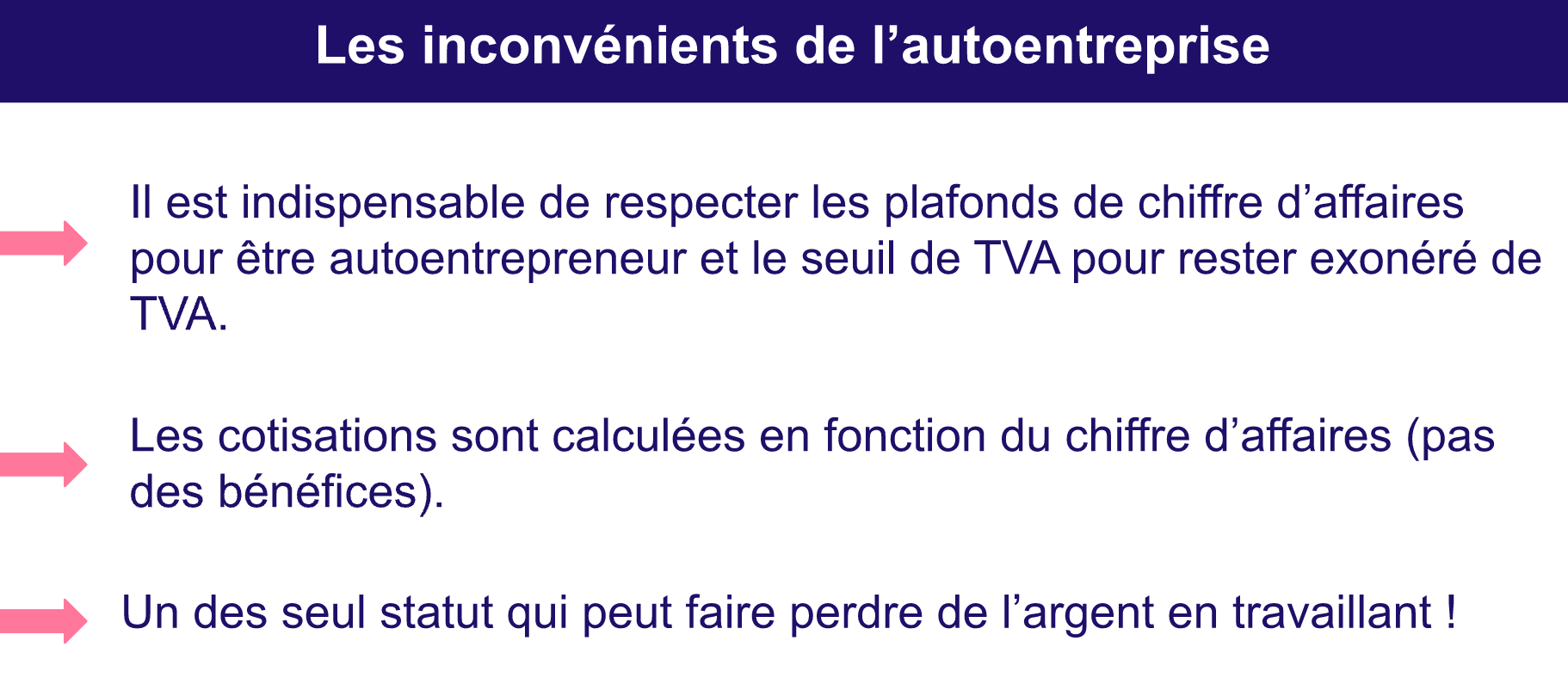 Inconvenients de l’autoentreprise