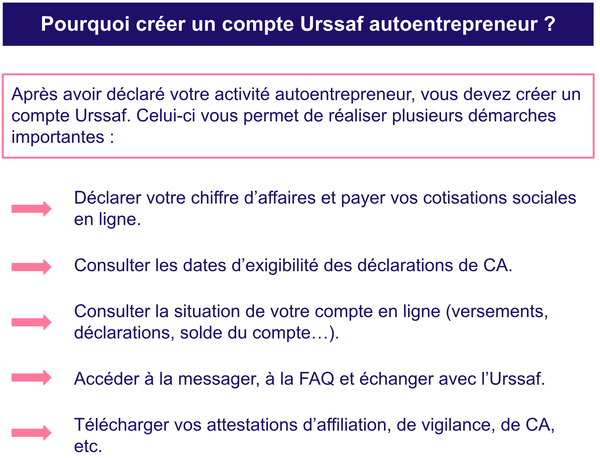 Pourquoi créer un compte URSSAF auto entrepreneur