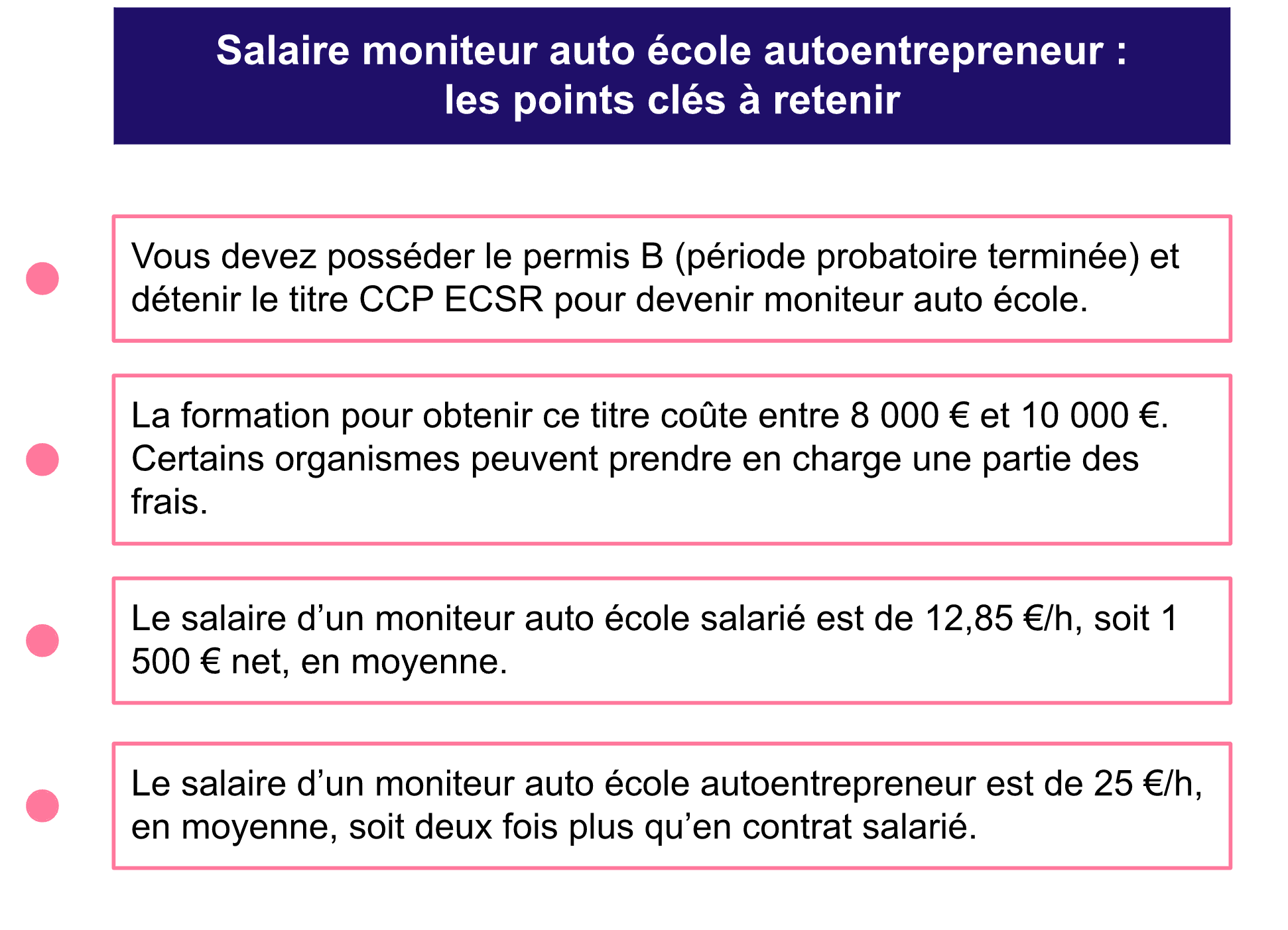 Quel salaire pour un moniteur autoecole autoentrepreneur