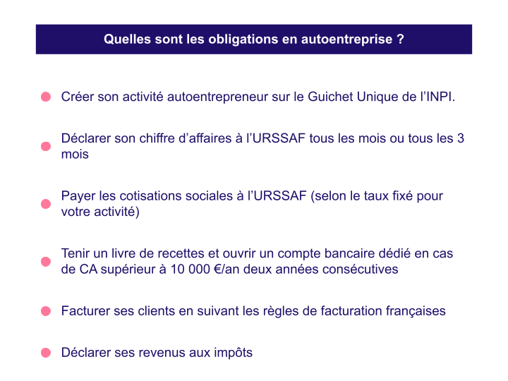 Quelles sont les obligations en autoentreprise ?