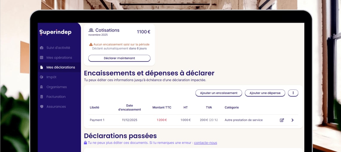 dashboard déclarations urssaf